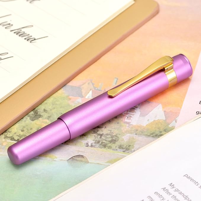 Hongdian M2 Black Forest Mini Fountain Pen, Fine Soft Golden Nib & Sleek Shape - Image 7