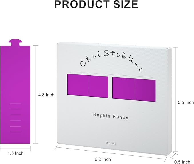 Polymer Material Reusable Napkin Band, Glue-Free Tear-Proof Water Resistant - Image 7