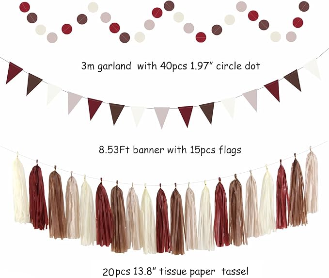 Brown Burgundy Champagne Dusty-Pink Party-Decorations - Image 3
