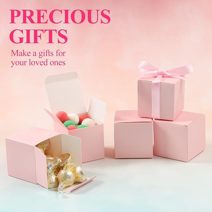 COTOPHER 100pcs Wedding Favor Boxes, Paper Gift Boxes 3x3x3 Inches Small Gift - Image 2