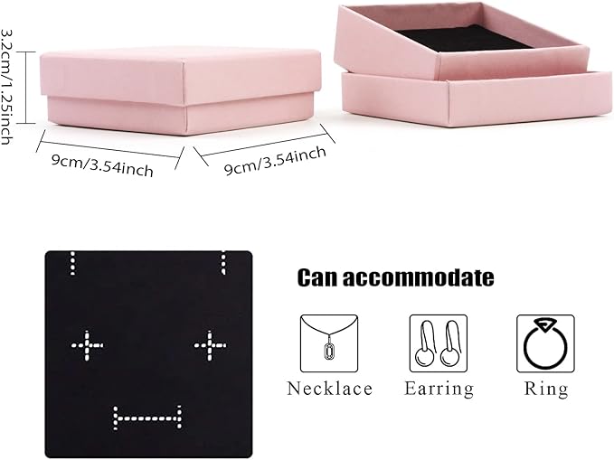 Gift Box Necklace Earring Ring Box Gift Box, 12 Pieces Square Cardboard Jewelry - Image 2