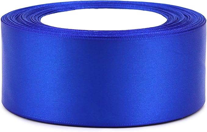 Blue Solid Satin Ribbon 1-1/2 Inch 25 Yards Solid Polyester Fabric Ribbon - Image 3