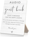 Audio Guestbook Sign, Audio Phone Guestbook Wooden Stand 8x11.2inch, Audio by Unknown
