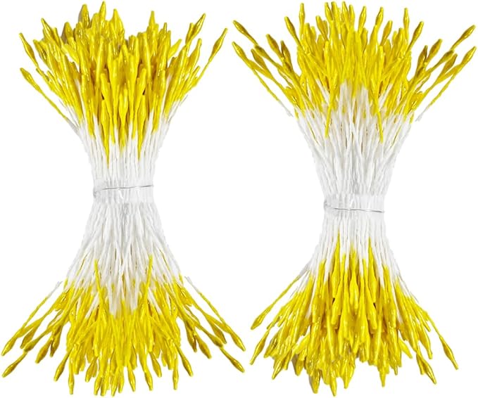 HAHIYO 1000Pcs 1mm Yellow Pearl Double Head Flower Pistil by HAHIYO