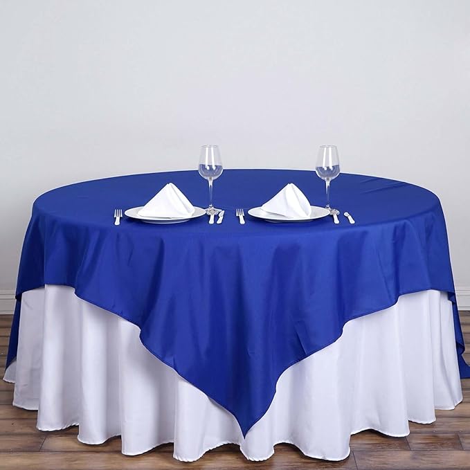 Efavormart 70" Square Linens Royal Blue Wholesale Linens Polyester Square Linen - Image 6