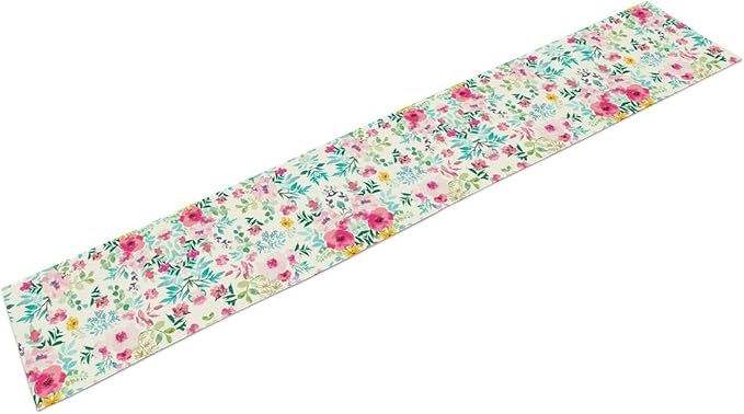 Watercolor Floral Table Runner, Colorful Botanical Spring Summer Nature Flower - Image 8