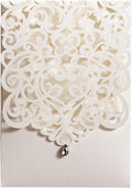 Hosmsua 50PCS Personalized Wedding Invitations Kit 5.12 x 7.3 Laser Cut Hollow by Hosmsua