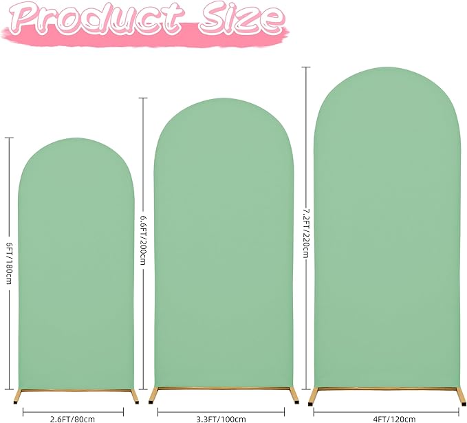 Wedding Arch Covers Arch Backdrop Cover Arch Stand Covers 7.2FT 6.6FT 6FT Set - Image 5