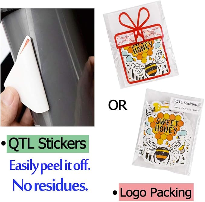 QTL Stickers for Kids Bee Stickers Laptop Stickers for Teens Girls Boys Honey - Image 6