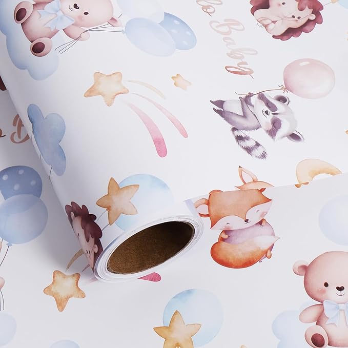 Aimyoo Baby Shower Wrapping Paper Roll by Aimyoo