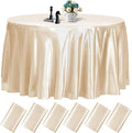 fani 6 Pack 120 Inch Champagne Round Tablecloth by fani
