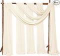 6 Panels Ivory Wedding Arch Drapery 28" x 20Ft Wedding Arch Draping Fabric by SATULGAU