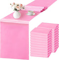 SHEJIZE 20 Pack Pink Satin Table Runner 12x108 Inches Long, Bright Silky Smooth by SHEJIZE