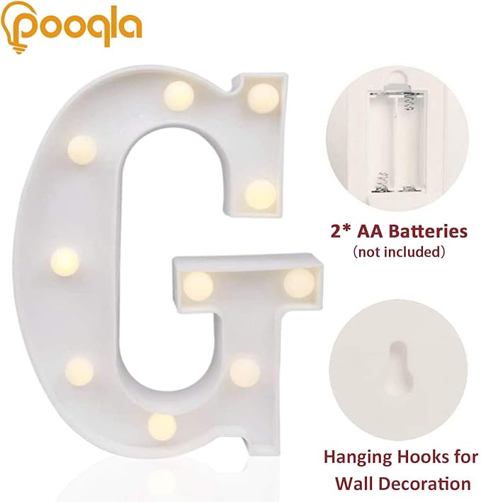 Pooqla LED Marquee Letter Lights Sign, Light Up Alphabet Letter - Image 2