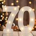 Decorative Led Light Up Numbers, 70th Birthday Decorations, Warm White Led by Weareyourgoodpartners