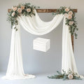 Wedding Arch Draping Fabric 6 Panels 28.7" x 20FT Ivory Sheer Chiffon Backdrop by Xiomot