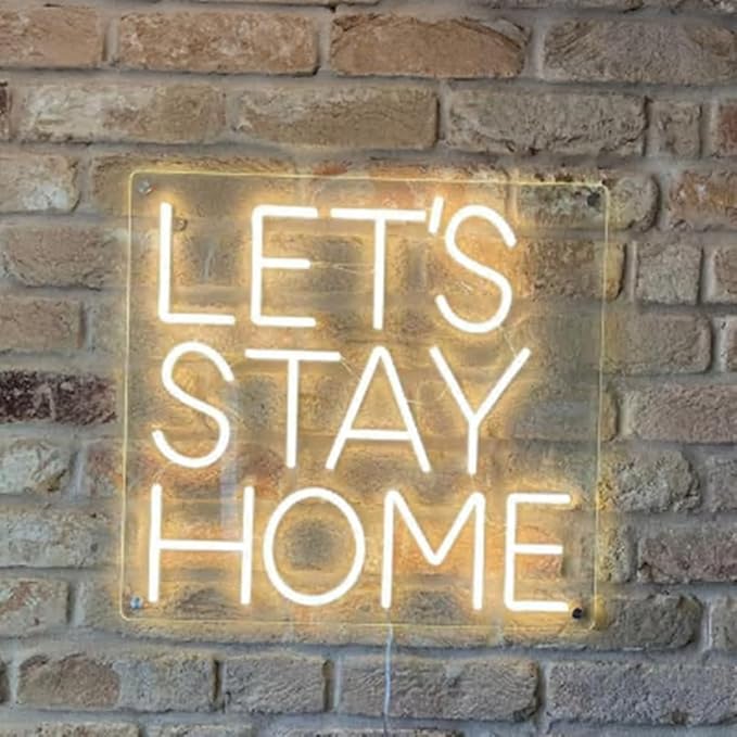 Let's Stay Home Neon Sign, Custom Home LED Neon Light Bedroom Living Room - Image 2