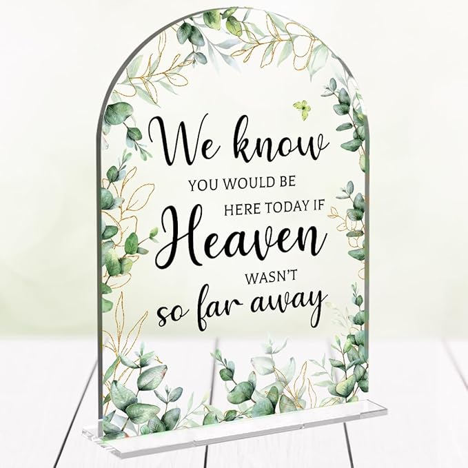 Wedding Memorial Sign，Heaven Wasn't So Far Away Sign，Wedding Supplies 5x7 Inch by Unknown