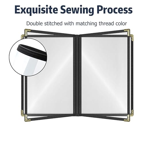 Goodsmart Restaurant Menu Covers – 25 Pack Black 8-View Booklet 8.5" x 14" - Image 4
