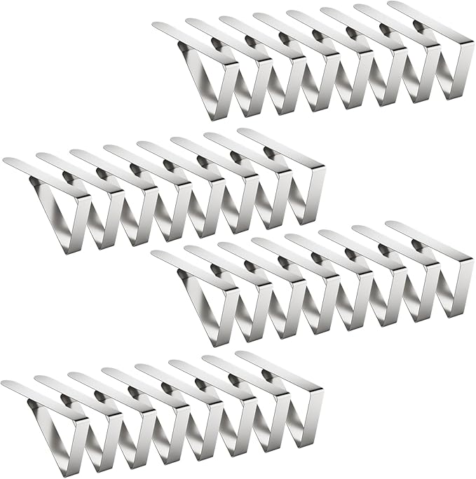 32 Pack Tablecloth Clips Heavy Duty, 2.95"x1.77" Stainless Steel Rust Proof by Unknown