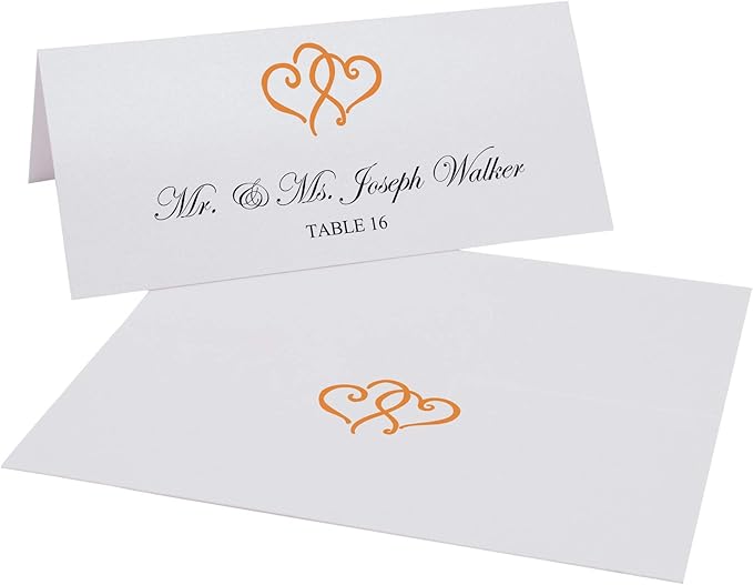 Linked Hearts Place Cards, Pre-cut and Scored - Image 2