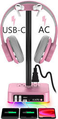 KAFRI RGB Headphone Stand with USB Charger Desk Gaming Headset Holder Hanger by Unknown