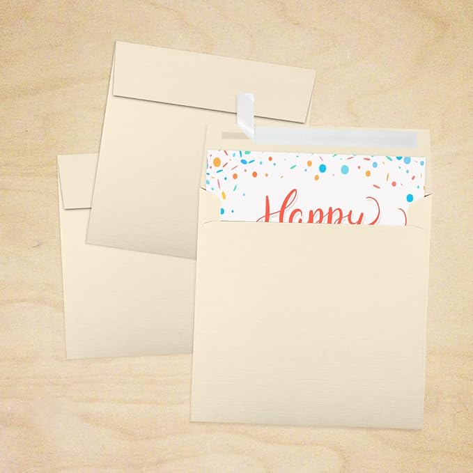 LUXPaper Square Invitation Envelopes | Peel & Press | 6 1/2" x 6 1/2" | Natural - Image 7