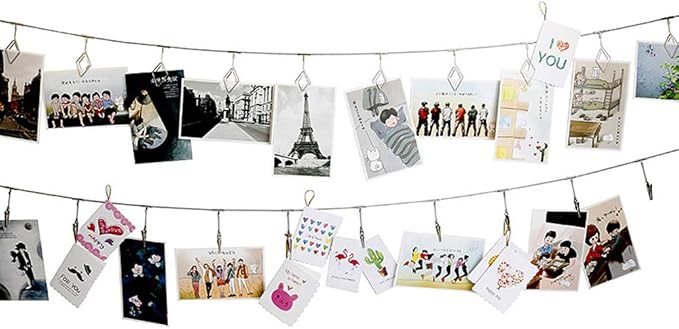 Multi-Purpose Steel Wall Hanging Photo Display Cable Wire Rod String - Image 2