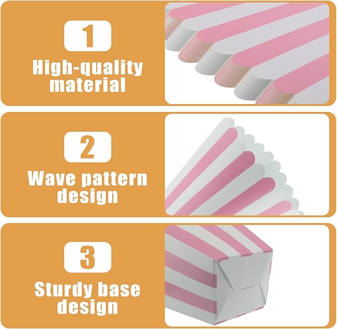 50 Pcs Pink Popcorn Boxes Mini Paper Popcorn Box Cardboard Container - Image 4