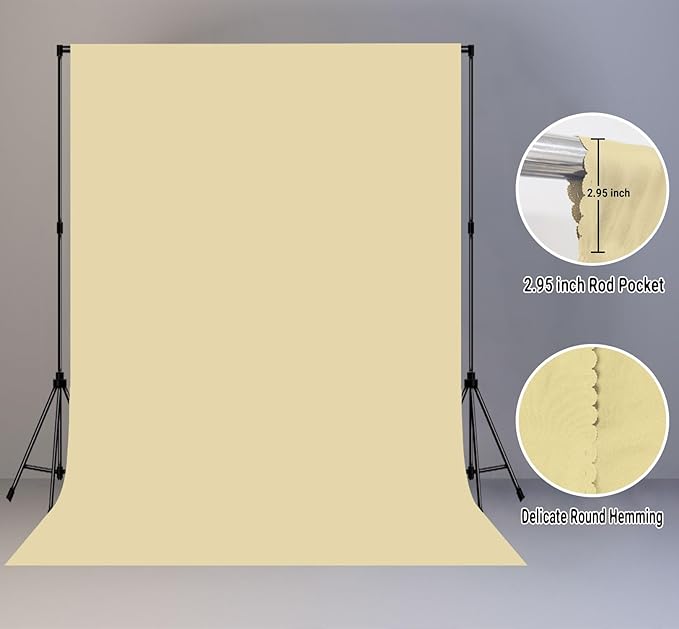 Tan Portrait Backdrop 8x10ft Zoom Meeting Photo Studio Shooting Props - Image 2