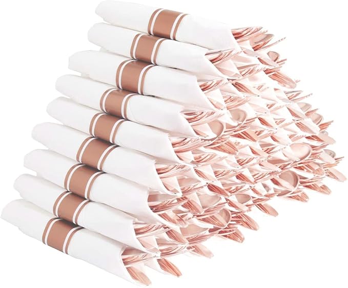 Supernal Set of 60 Packs Rose Gold Silverware by supernal