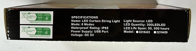 AOMIG Fairy Curtain Lights, 300 LED Warm White Window Curtain String Light - Image 9