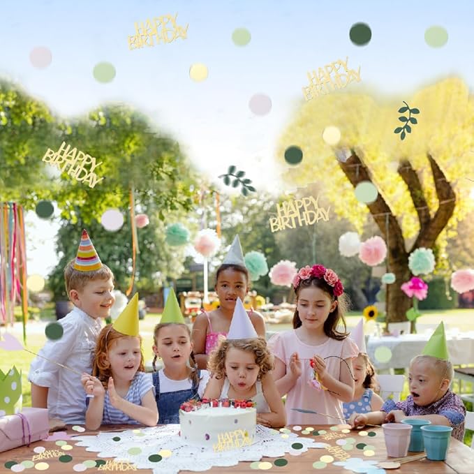 Sage Green Happy Birthday Confetti, Birthday Table Decorations Scatter Green - Image 5