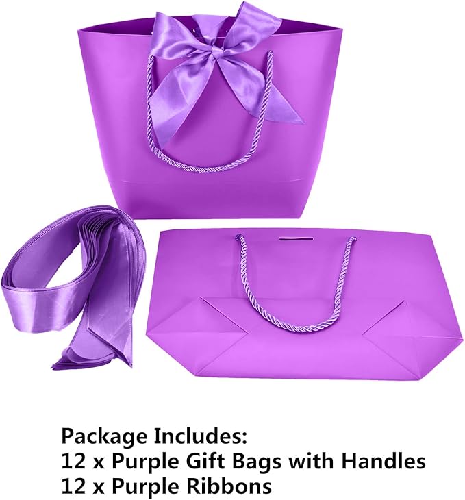HUAPRINT Gift Bags with Handles, 7.48×3.54×7.9 inches, Party Favor Bags with - Image 3