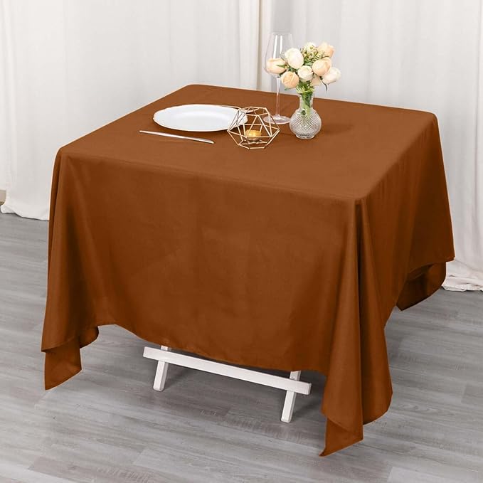 Efavormart 70" Square Linens Cinnamon Brown Wholesale Linens Polyester Square - Image 9