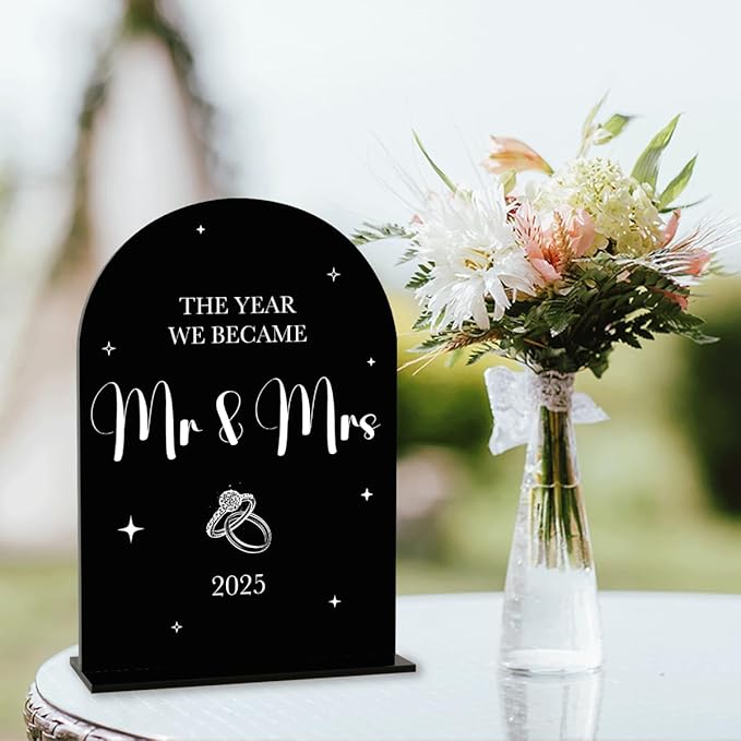 Black Wedding Sign, The Year We Became Mr and Mrs Signs, Wedding Engagement - Image 4