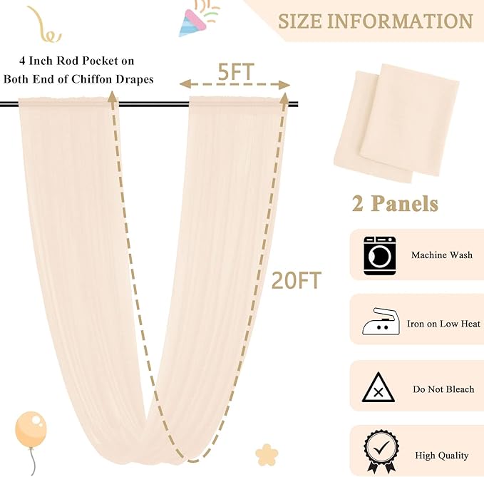 MODFUNS Champagne Ceiling Drapes - Image 5