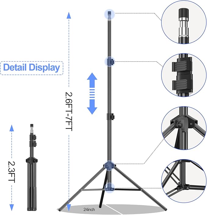 EMART Photo Video Studio Backdrop Stand Kit, 7×10ft Adjustable Photography - Image 3