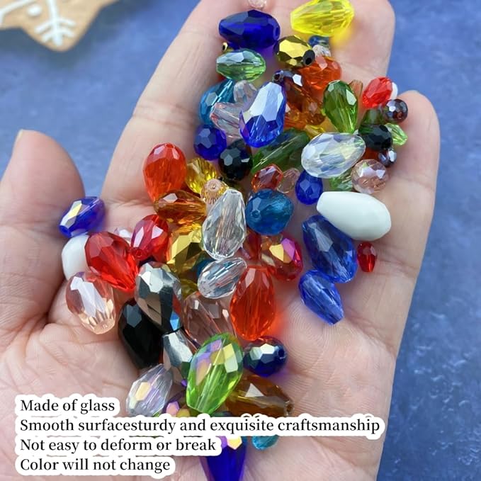 200pcs 4x6mm Teardrop Crystal Glass Beads Vertical Hole Faceted Glass Teardrop - Image 4