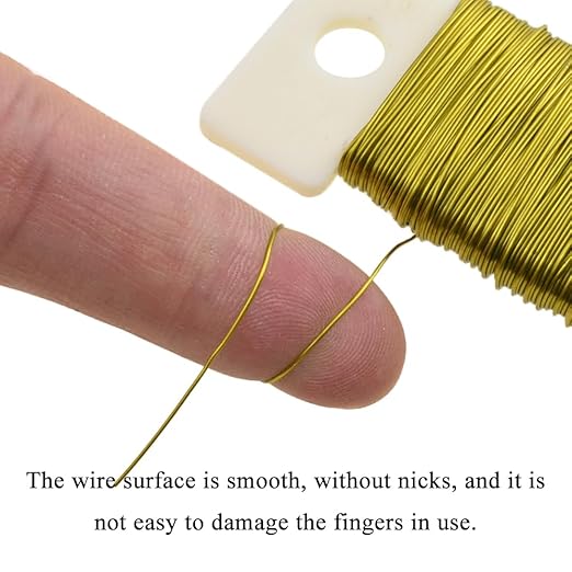 HAHIYO 26Gauge Golden Metal Floral Wire - Image 5