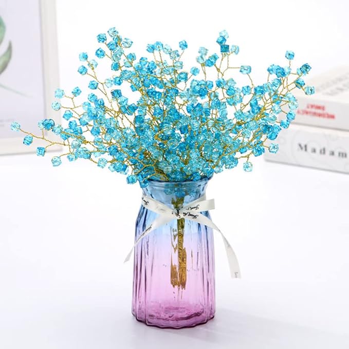 16PCS Crystal Artificial Flowers Bouquets Handmade Acrylic Flower Branches Fake by SWEXURY