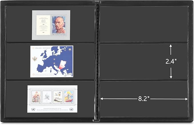 MUDOR Stamp Collecting Album for Collectors, 3 Rows Pockets, 10 Sheets Stamp - Image 3