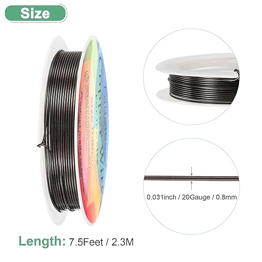 0.8 mm/20 Gauge Copper Wire for Jewelry Making, 7.5FT Copper Beading Craft Wire - Image 3