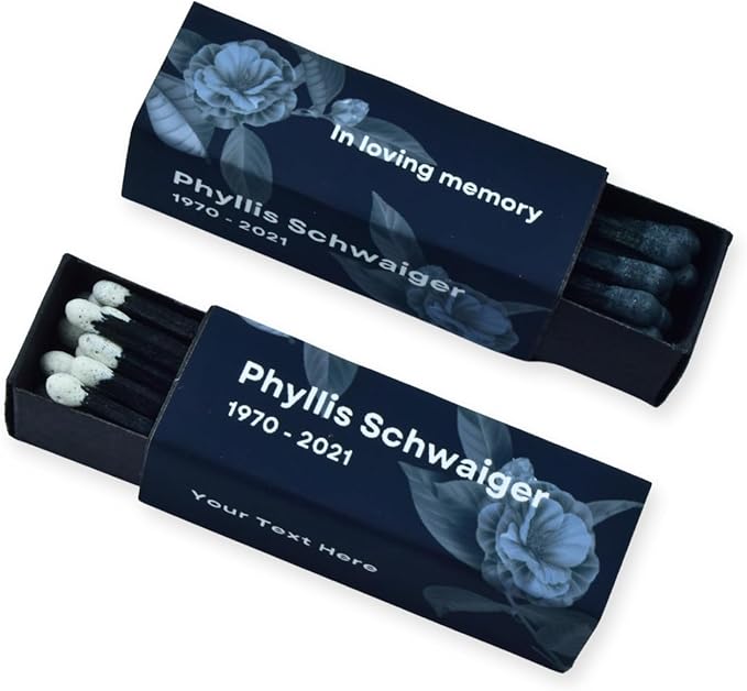 Customizable Funeral Matchboxes – Set of 10 – Memorial Design – Colorful by ChandlerStudio