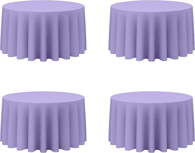 BRILLMAX 4 Pack Lavender Round Tablecloths 120 Inch by BRILLMAX