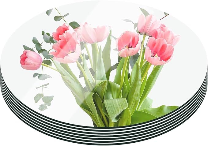 12" 12PCS Round Mirrors for Centerpieces, Circle Mirror Centerpieces for Tables by PASOCON