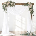 White Elegant Arch Draping Fabric 2 Panels Outdoor 29" × 20Ft Sheer Chiffon by Santaben