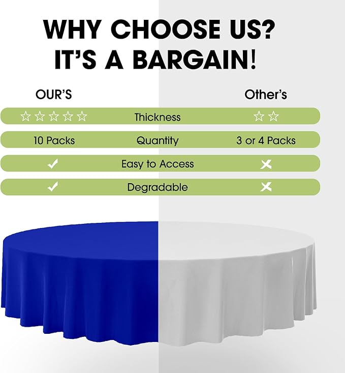 Pureegg Plastic Table Cloth Disposable 10 Pack, Graduation, Patriotic - Image 3