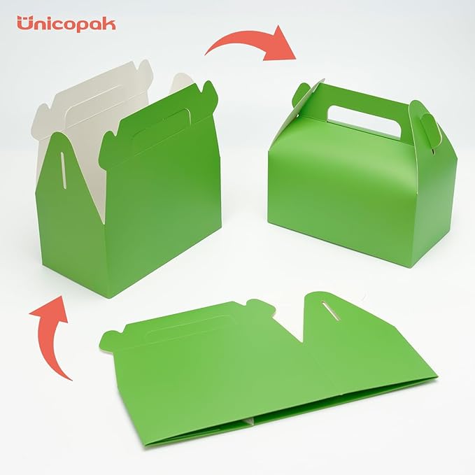 UnicoPak 30 Pack Green Gable Treat Boxes Party Favor Goodie Bag Boxes - Image 3