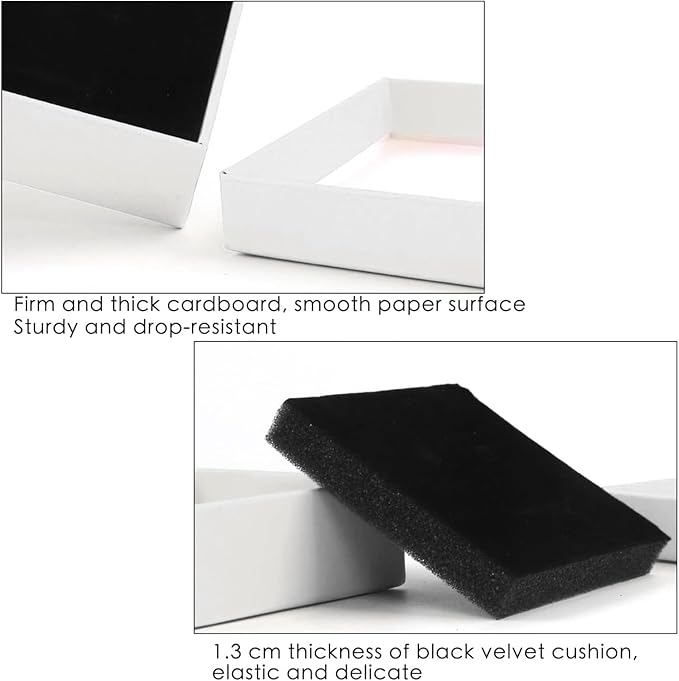 Gift Box Necklace Earring Ring Box Gift Box, 12 Pieces Square Cardboard Jewelry - Image 3